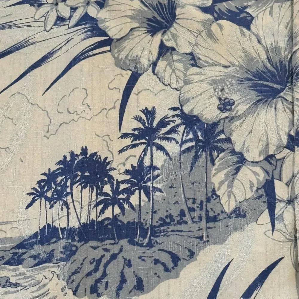 Tommy Bahama Blue Silk Tropical Print Men's Shirt